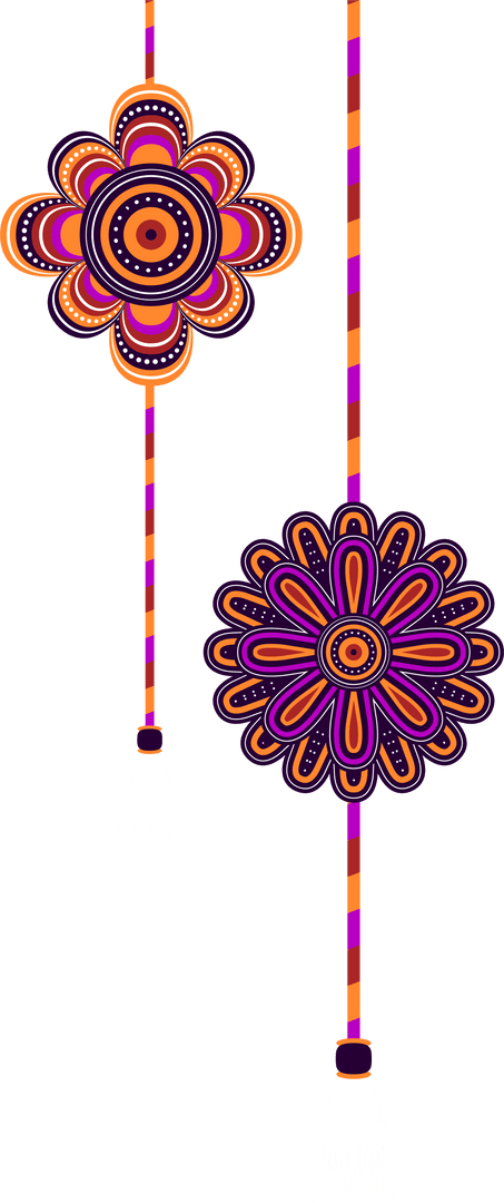 Decorative Floral Ornaments on Transparent Background