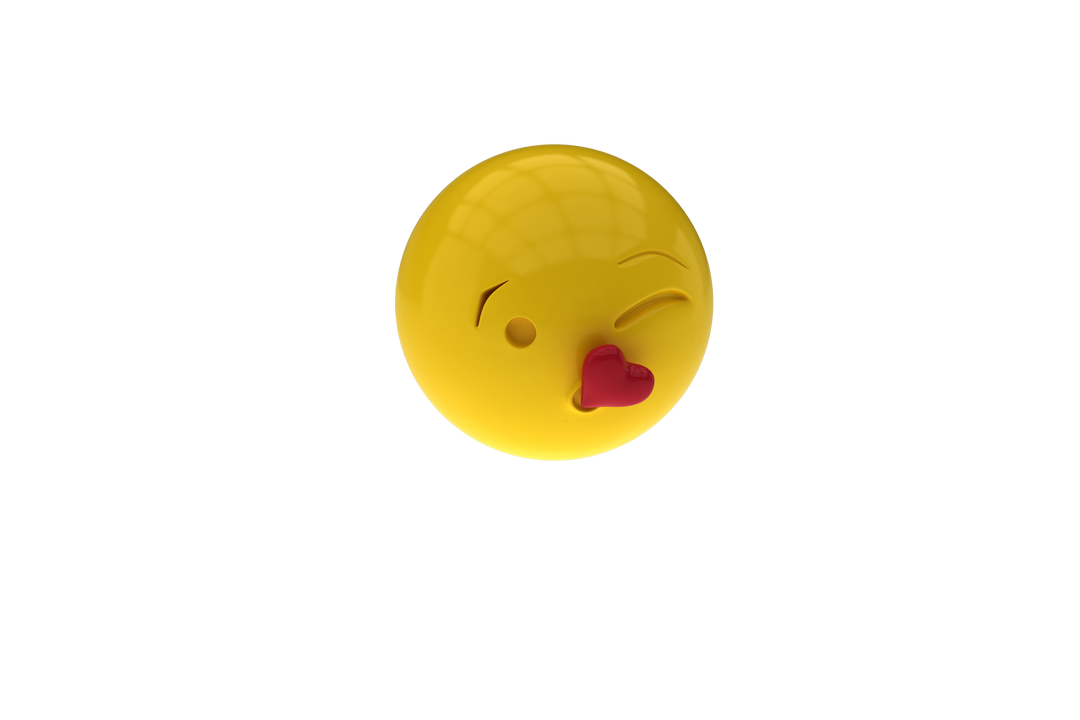 3D Yellow Transparent Smiley Emoticon Kissing Heart Animation - Download Free Stock Images Pikwizard.com