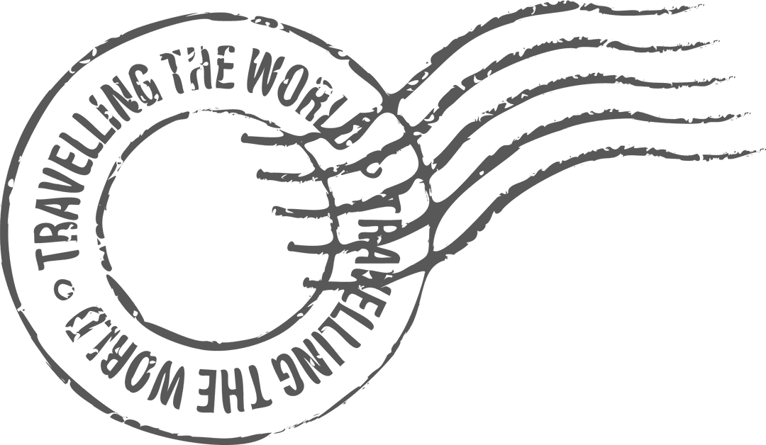 Transparent Vintage Postage Stamp with Wavy Cancellation