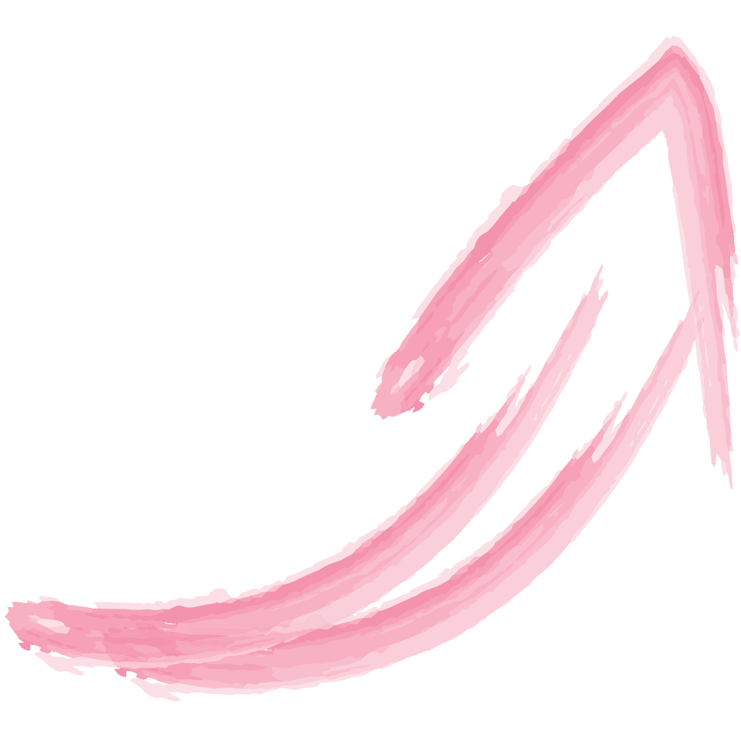 Pink Brush Stroke Arrow on Transparent Background