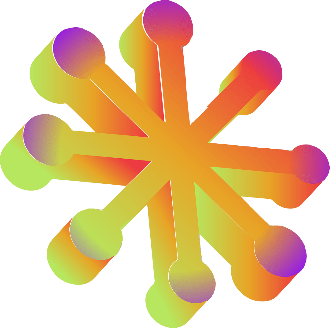 Vibrant Gradient Starburst on Transparent Background
