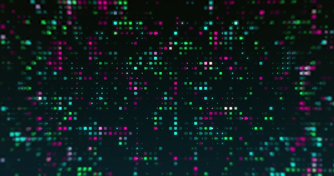 Vivid Digital Dots Blinking Against Dark Background