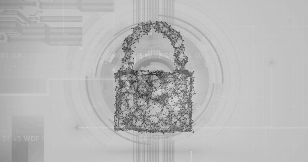 Digital Cybersecurity Concept Padlock on Global Network