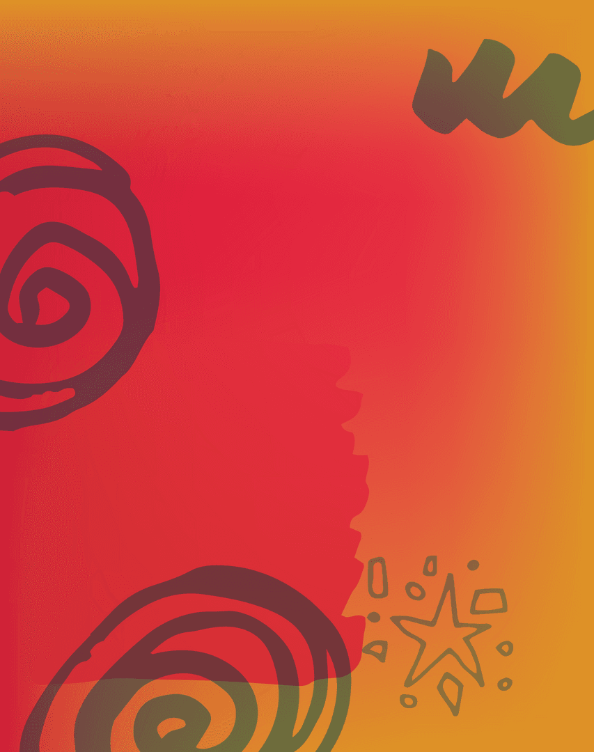 Colorful Graphic Elements on Vibrant Gradient Background Transparent