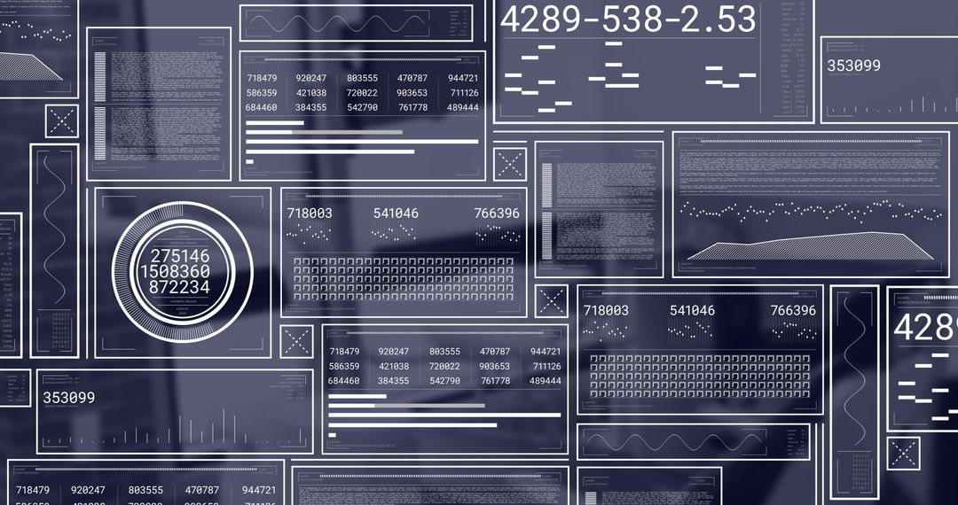 Digital Financial Data Displays on Office Desk