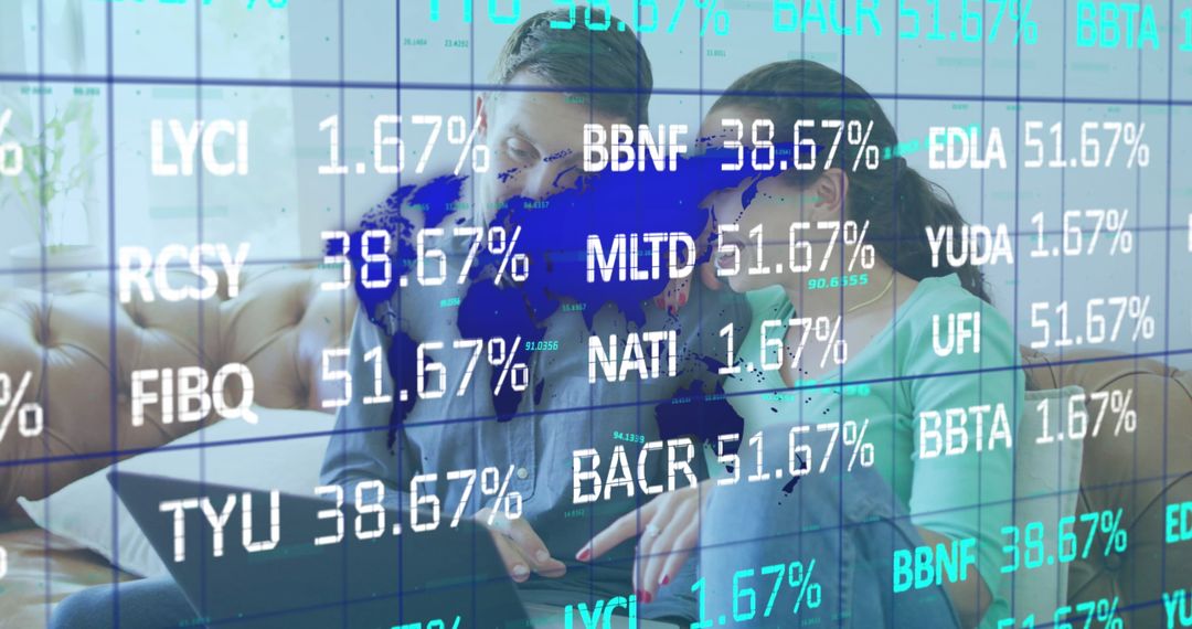 Couple Engaged in Data Analytics on Laptop