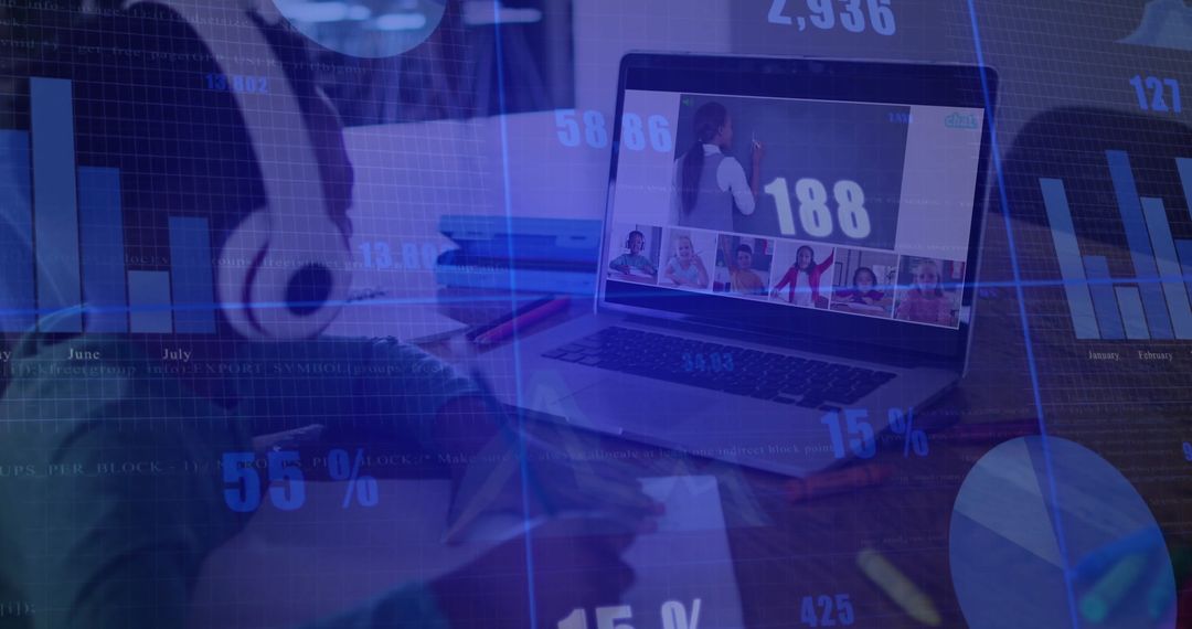 Remote Work Productivity with Digital Analysis Overlay