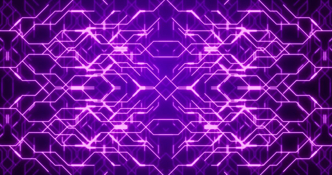 Neon Circuit with Complex Geometric Patterns