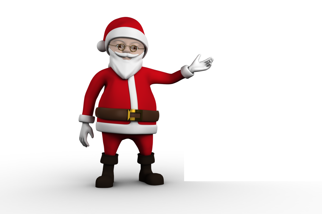 Transparent Smiling Cartoon Santa Claus Waving Joyfully - Download Free Stock Images Pikwizard.com