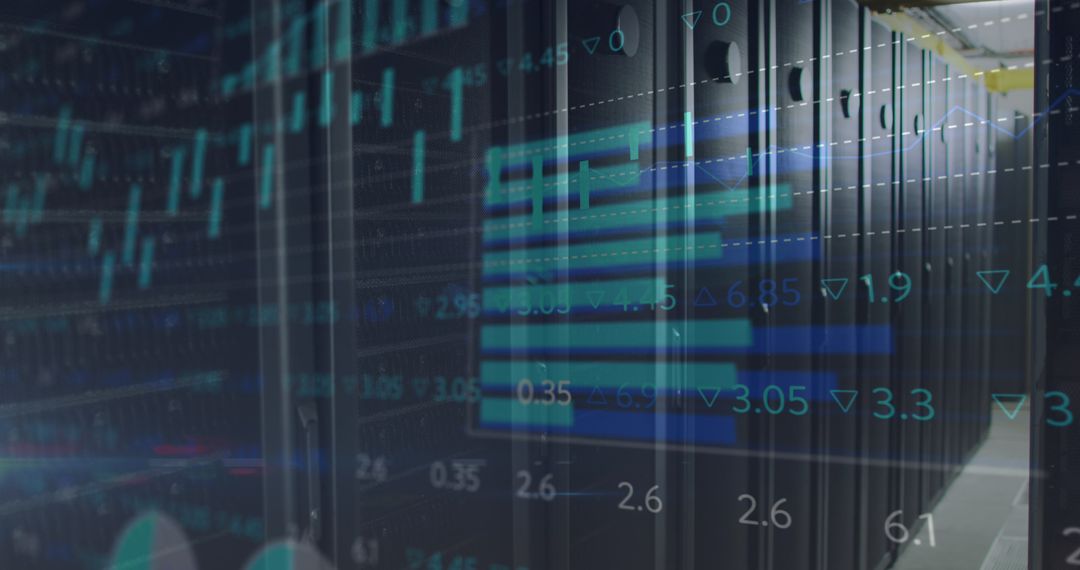 Data Processing and Cloud Computing Concept in Modern Server Room