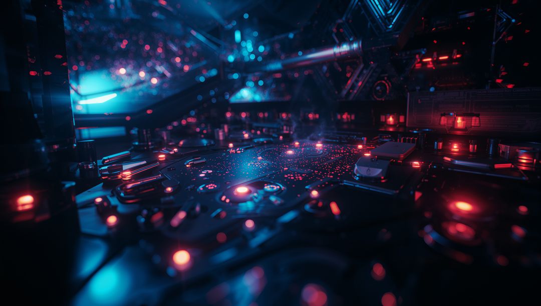 Futuristic Cybernetic Control Surface with LED and Circuitry