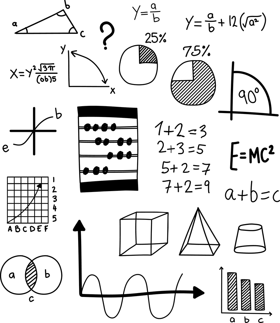 Mathematical Equations Transparent Vector Illustration