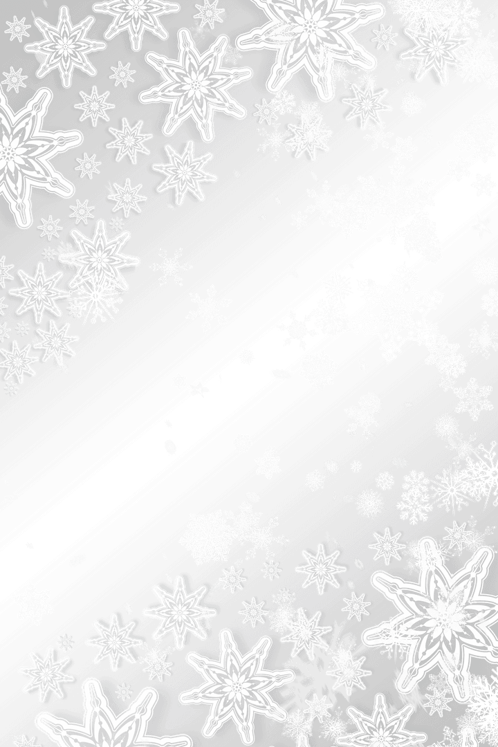 Semi-Transparent Snowflakes on Black Transparent Background
