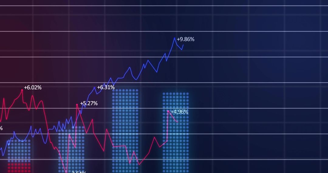 Financial Growth Chart with Data Visualization Elements