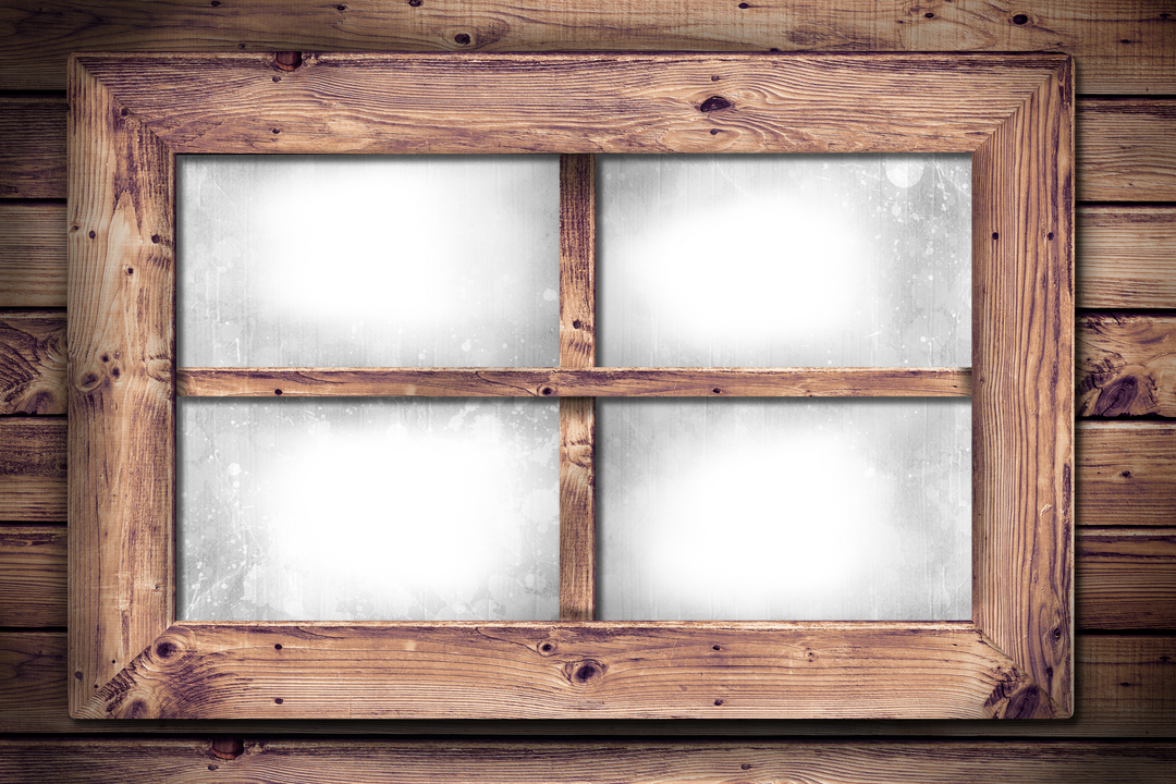 Rustic Wooden Window with Transparent Panes, Isolated with Copy Space - Download Free Stock Images Pikwizard.com