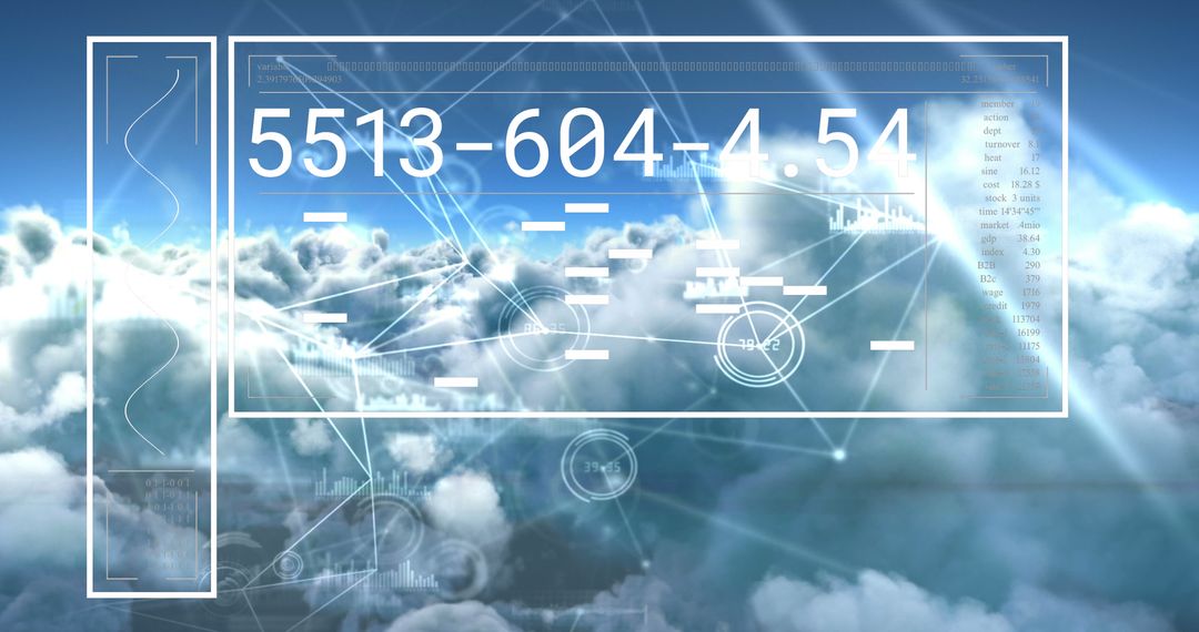 Digital Data Networks Visualized Over Clouds