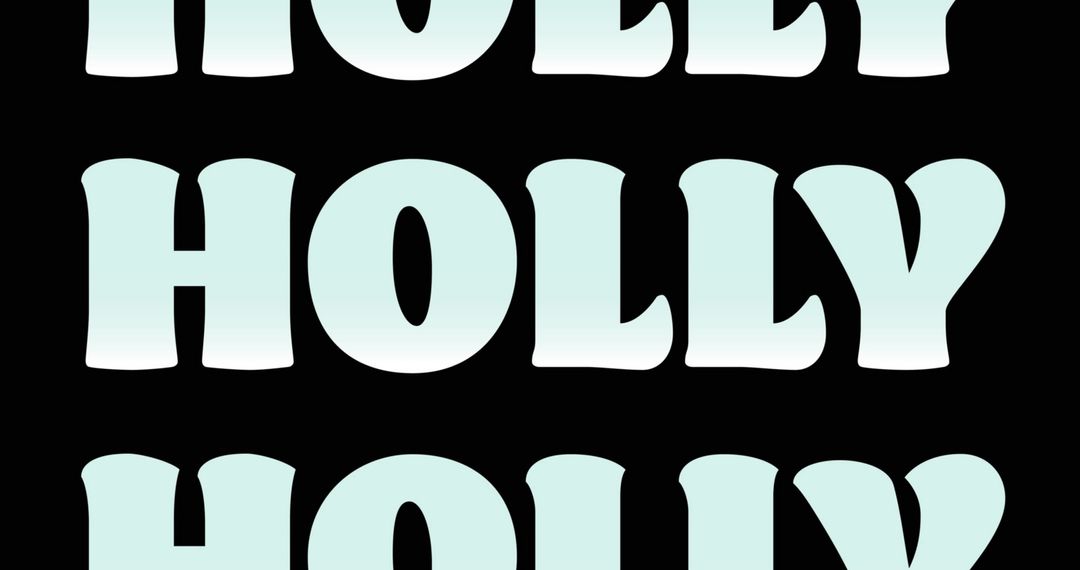 Season's Greetings Holly Text on Black Background