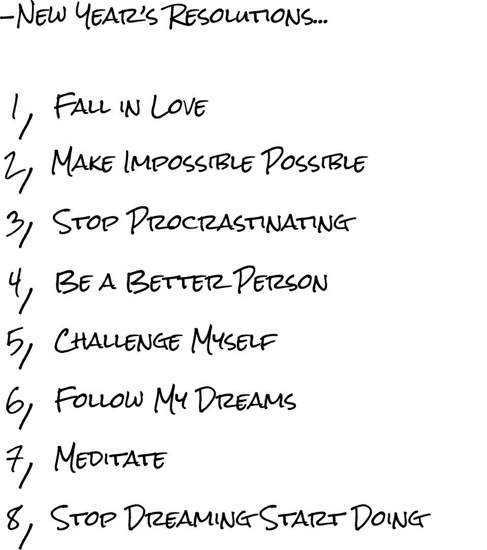 New Year's Resolutions Transparent Text on Clear Background