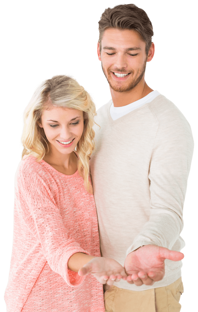 Smiling Couple Holding Hands Together Transparent Background