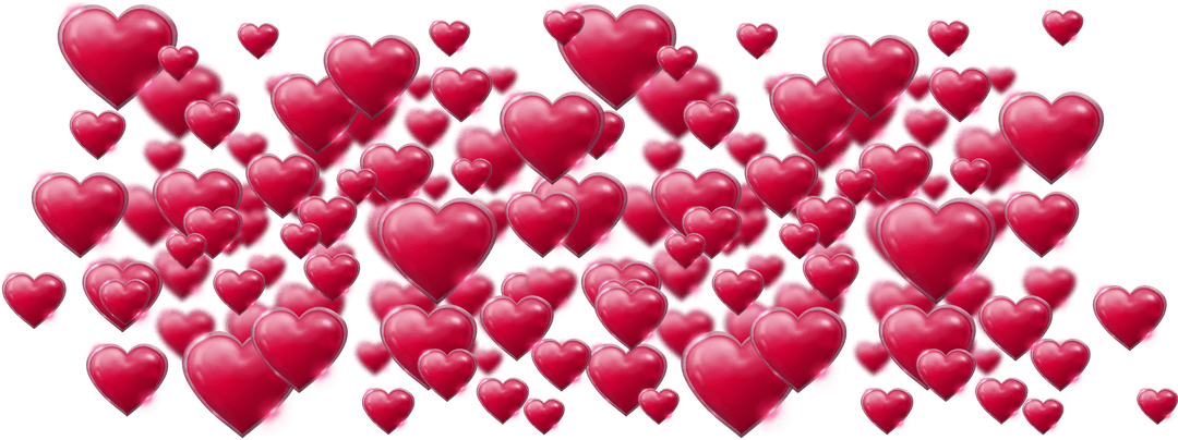 Floating Heart Symbols Transparent Background for Love Concept