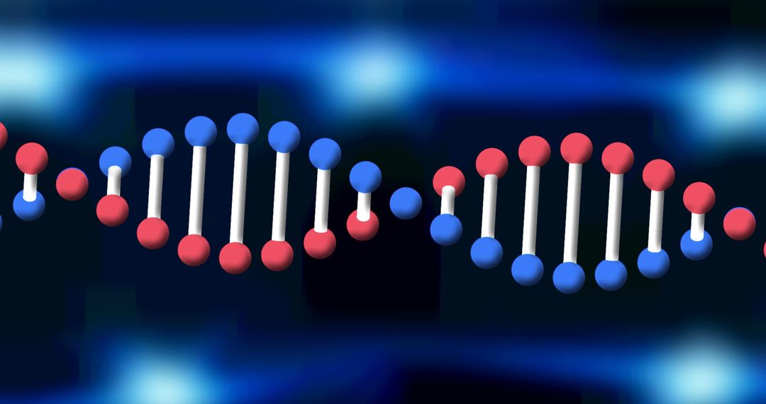 Digital DNA Helix with Blue Light Effects