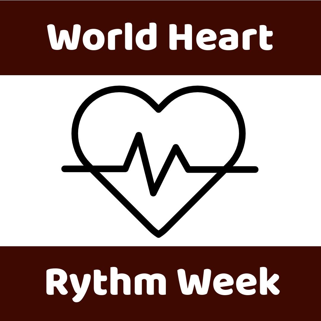 Digital composite image of world heart rhythm week text with black pulse trace and heart shape - Download Free Stock Templates Pikwizard.com