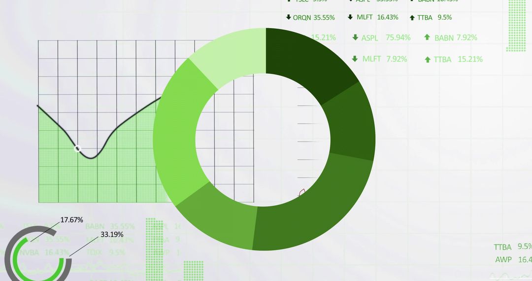Futuristic Data Visualization with Donut Chart and Metrics