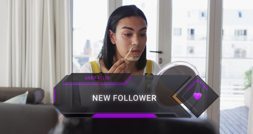 Makeup Vlogger Engaging with Followers Through Livestream