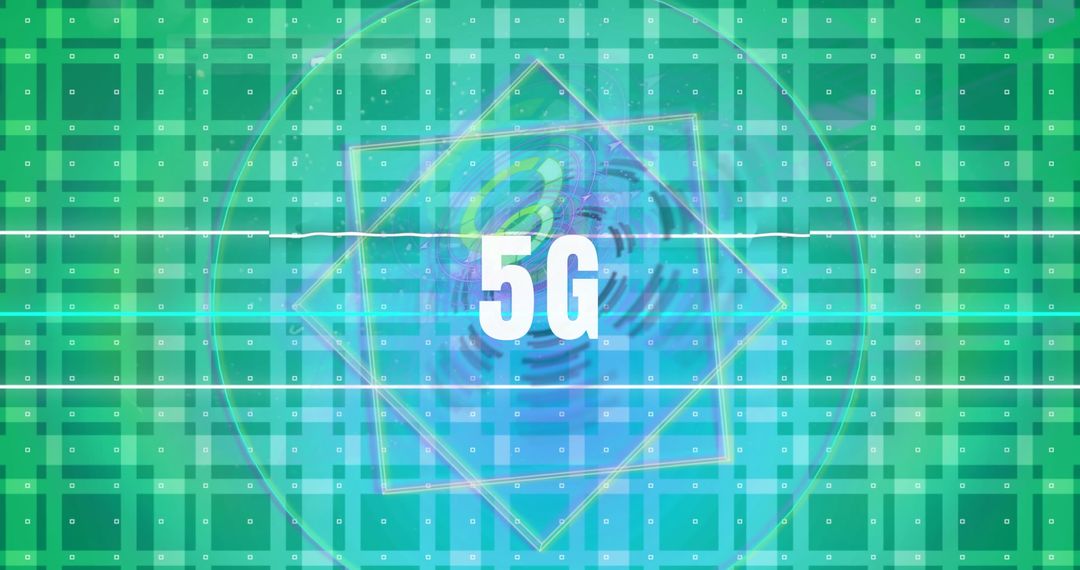 Digital 5G Technology Concept with Geometric Patterns