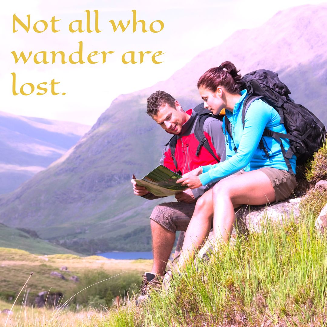 Couple Trekking Through Vibrant Mountain Scenery