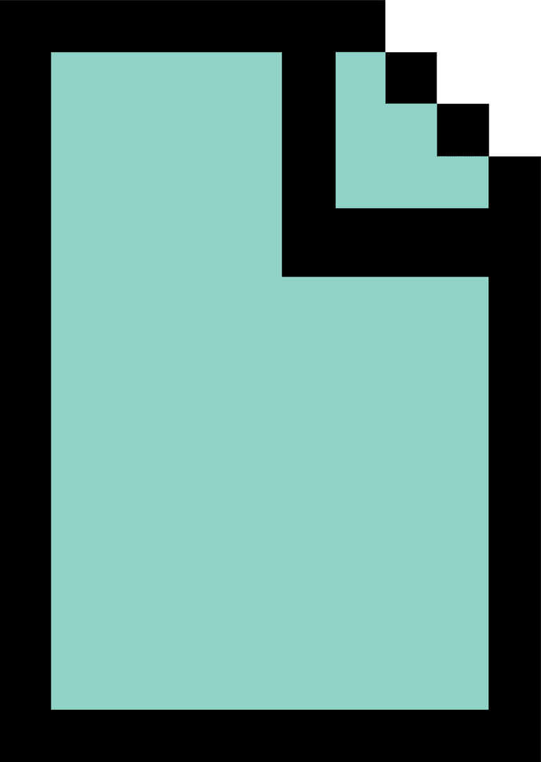 Minimalist Geometric L Block with Slate Green Accent on Transparent Canvas