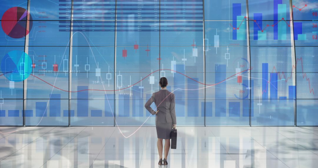 Confident Leader Analyzing Digital Financial Data in Modern Office