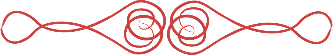 Elegant Red Decorative Ornament Design on Transparent Background