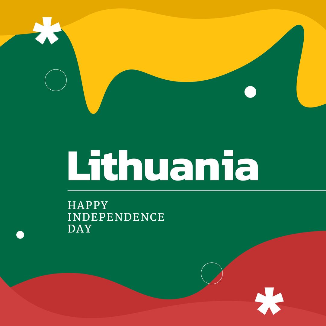 Lithuanian Independence Day Celebration Banner in National Colors