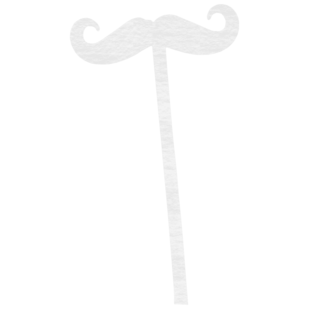 Transparent Fake Mustache Stick on Clear As Background