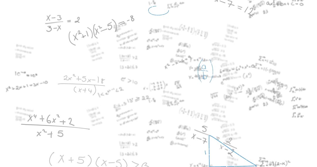 Complex Math Formulas Electronically Floating on Light Background