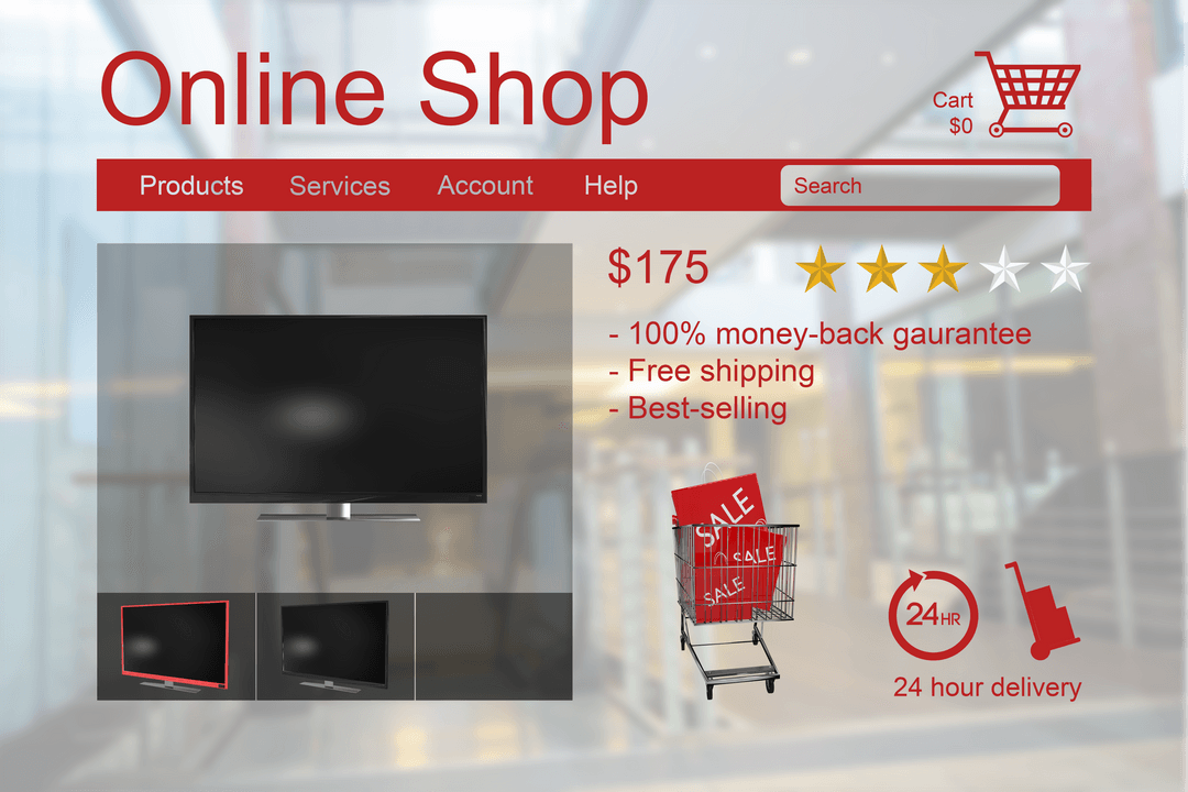 Online Store Web Page Offering Transparent TV Listings and Discounts