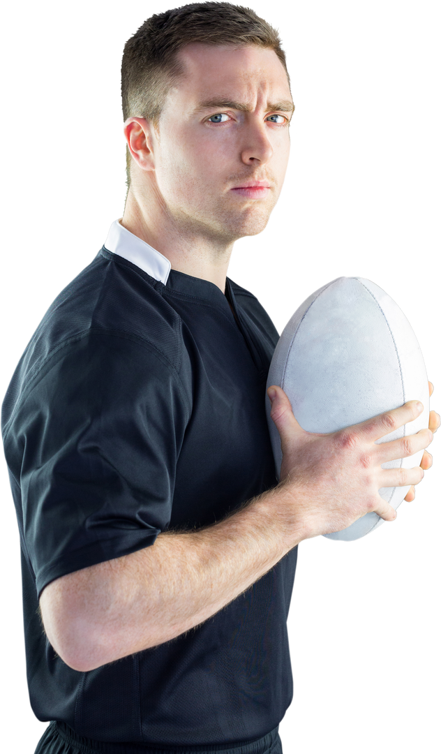 Determined Rugby Player Holding Rugby Ball Transparent Background - Download Free Stock Images Pikwizard.com