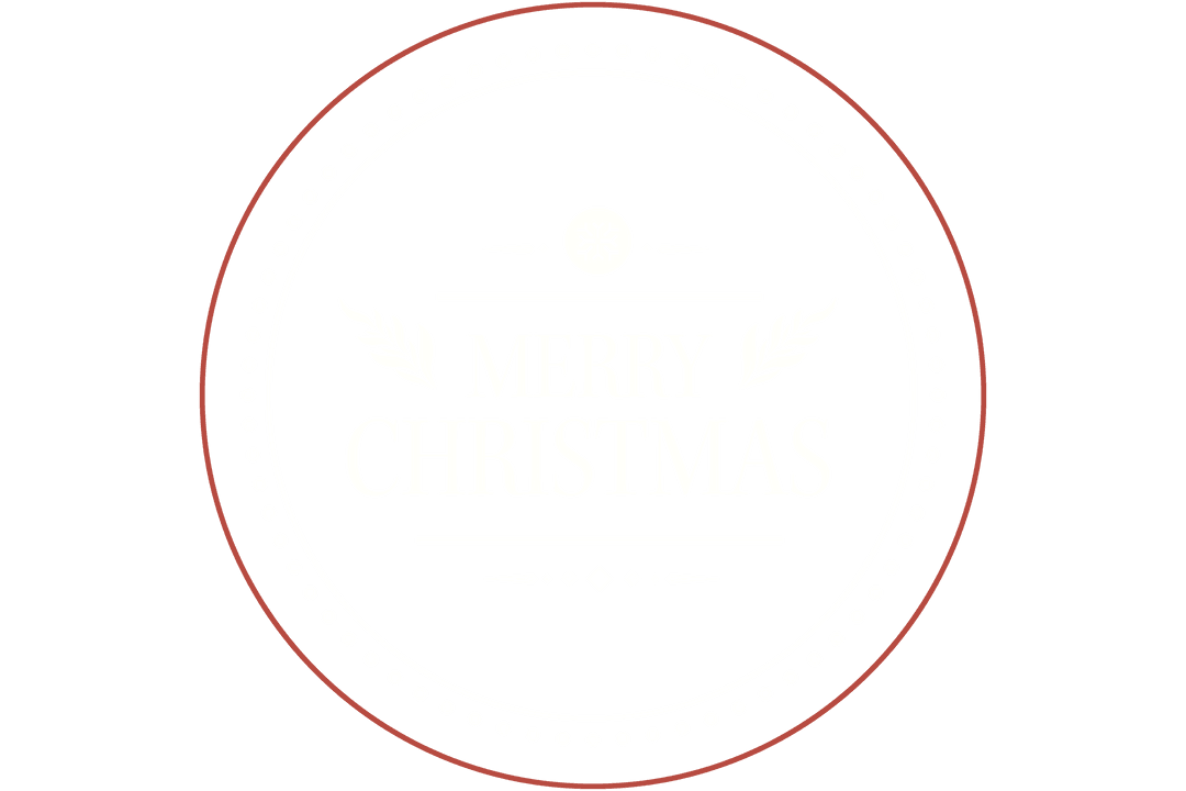 Vintage Style Merry Christmas Badge on Transparent Background