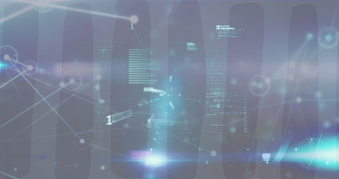 Futuristic Digital Data Network Interface Overlay