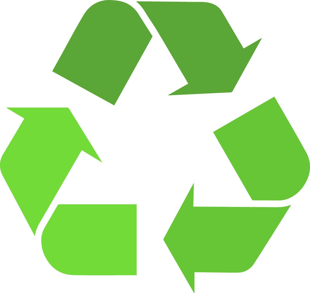 Sustainable Green Recycling Symbol with Transparent Background