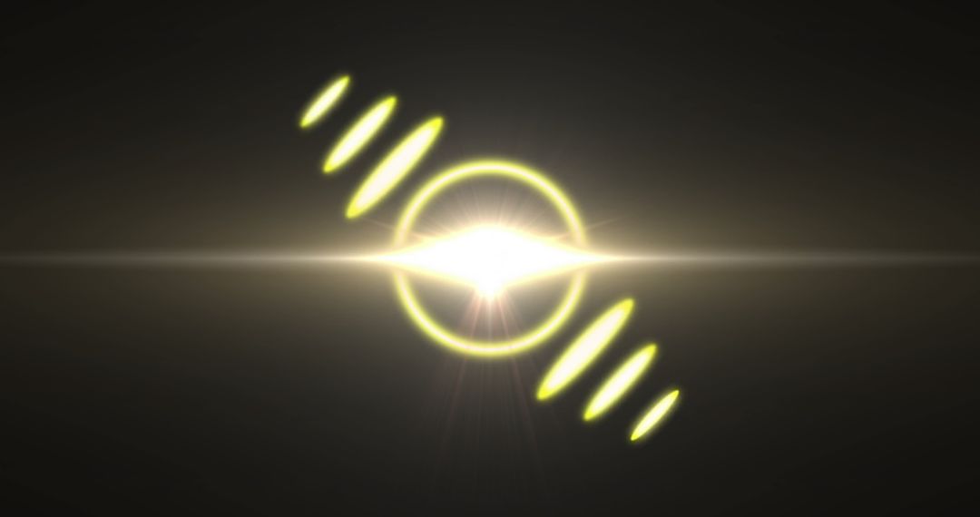 Cosmic Energy Lens Flare with Glowing Orb in Dark