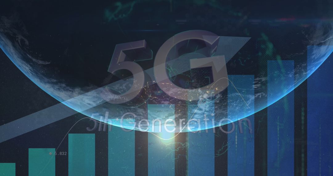 Global 5G Network Concept with Data Visualization Overlay
