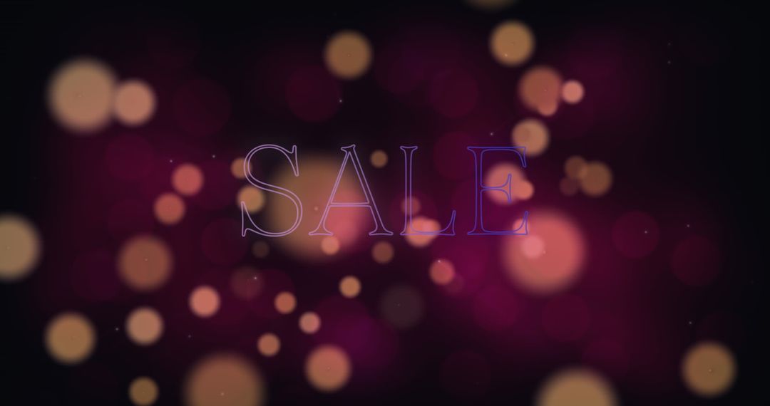 Vibrant Sale Text Overlay with Bokeh Light Effects