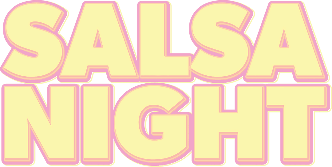 Latin Salsa Night Text Isolated on Transparent Background
