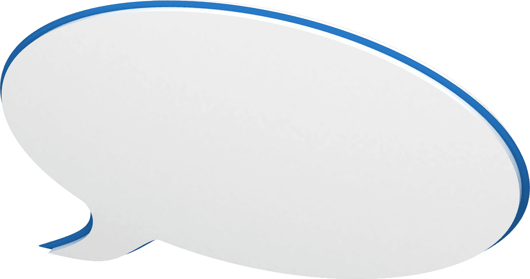 3D Transparent Speech Bubble with Blue Edges
