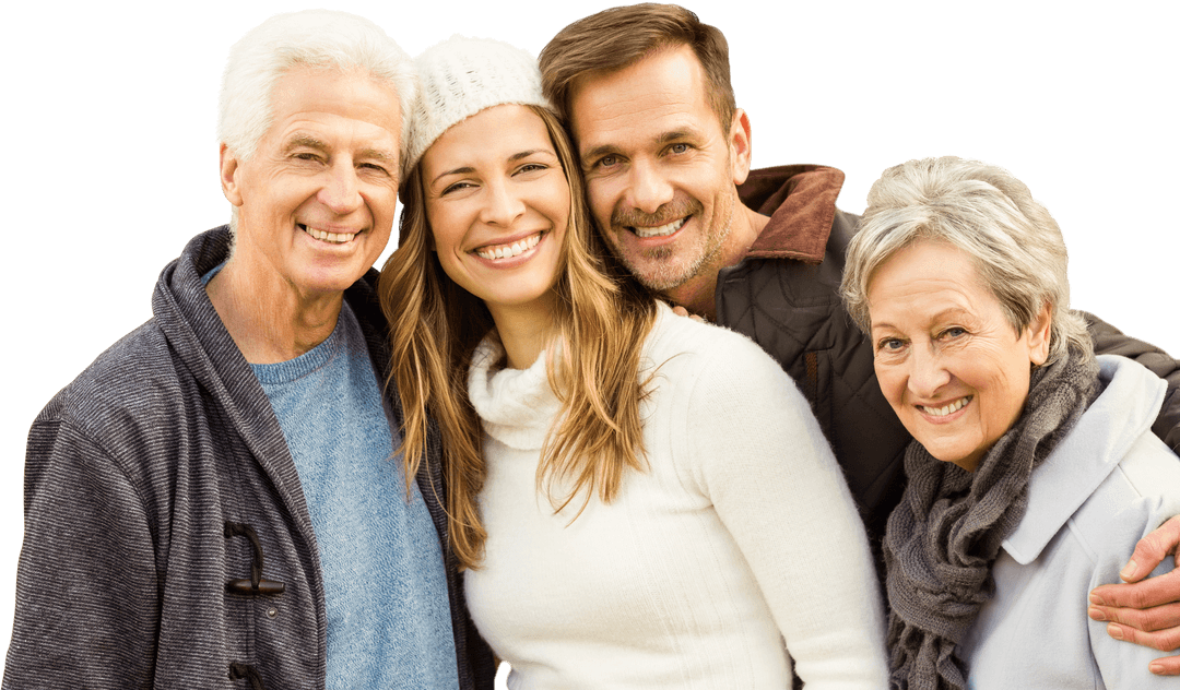 Joyful Multigenerational Family Smiling Transparent Background