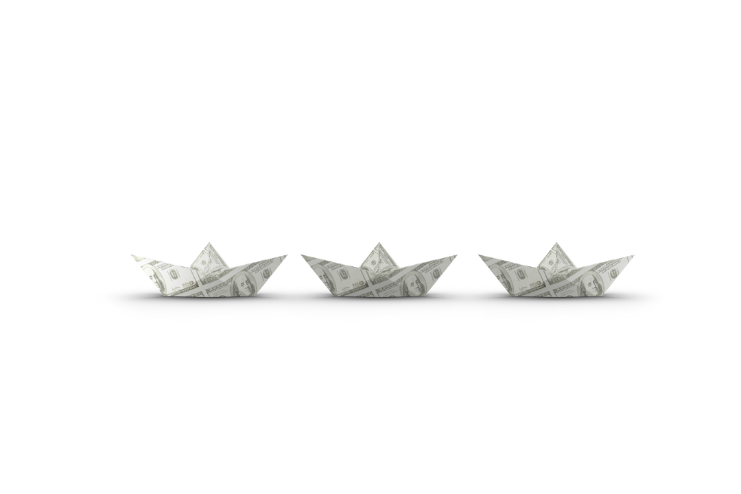 Transparent Boats Made of Dollar Bills on Transparent Background - Download Free Stock Images Pikwizard.com