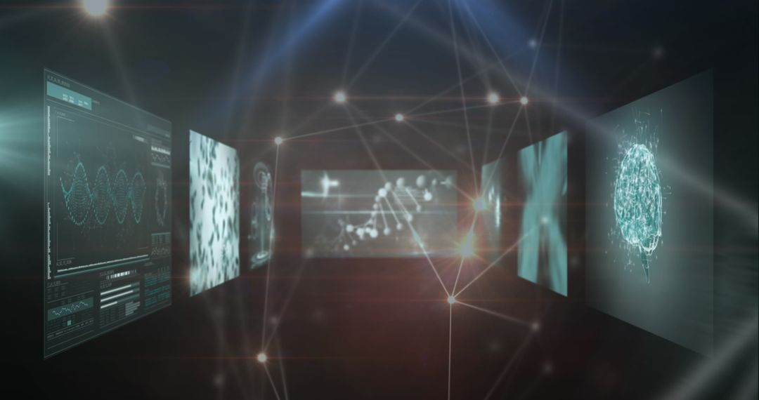 Futuristic Medical Data Network Displaying Advanced Research