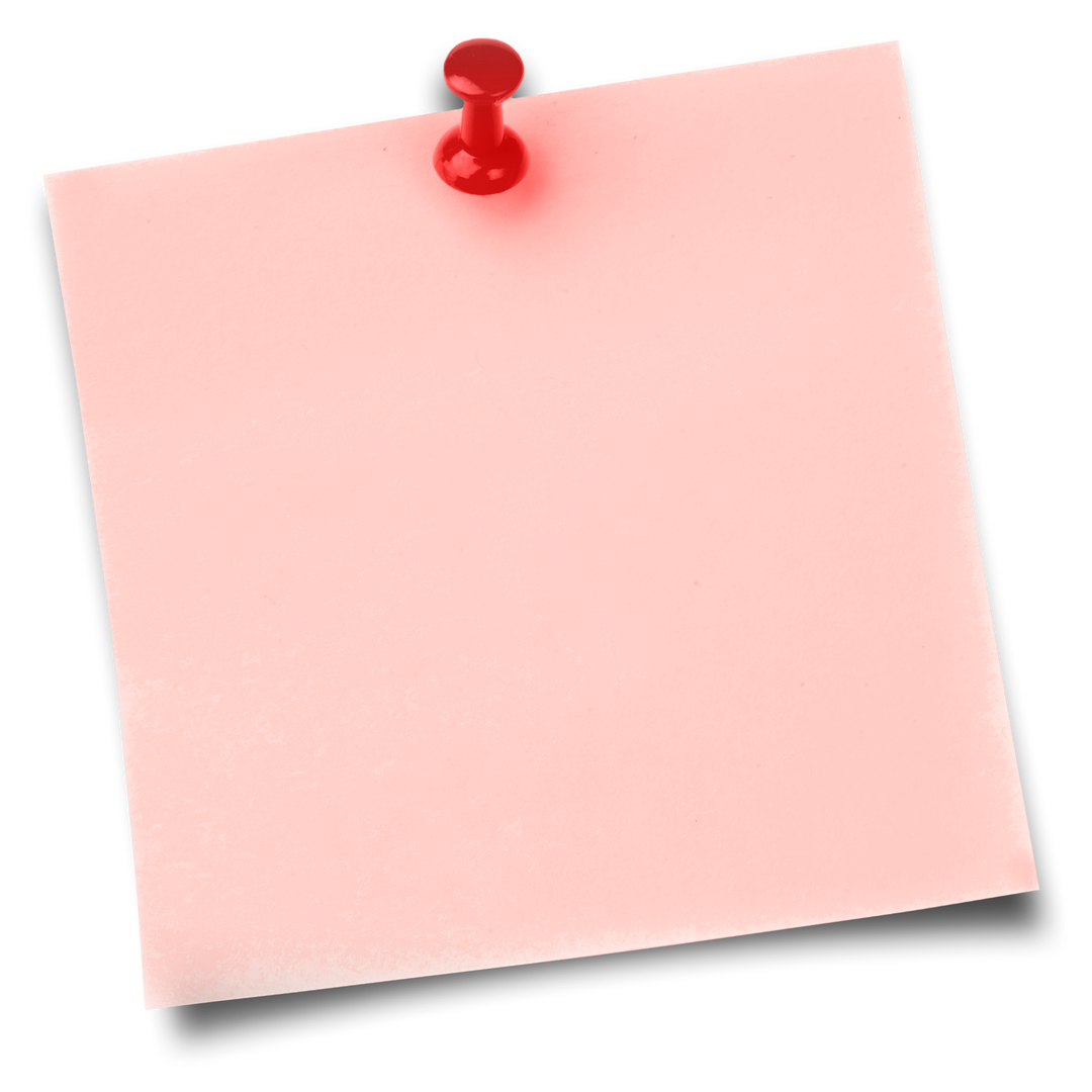 Transparent Peach Sticky Note with Red Thumbtack - Download Free Stock Images Pikwizard.com